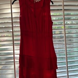 Parker Red V-Neck High Low Sundress